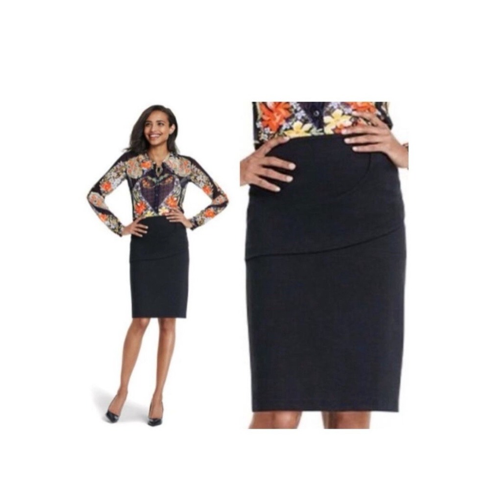 Cabi 3099 Black Overlay Pencil Skirt Women's Size 10 NWT - MSRP $89